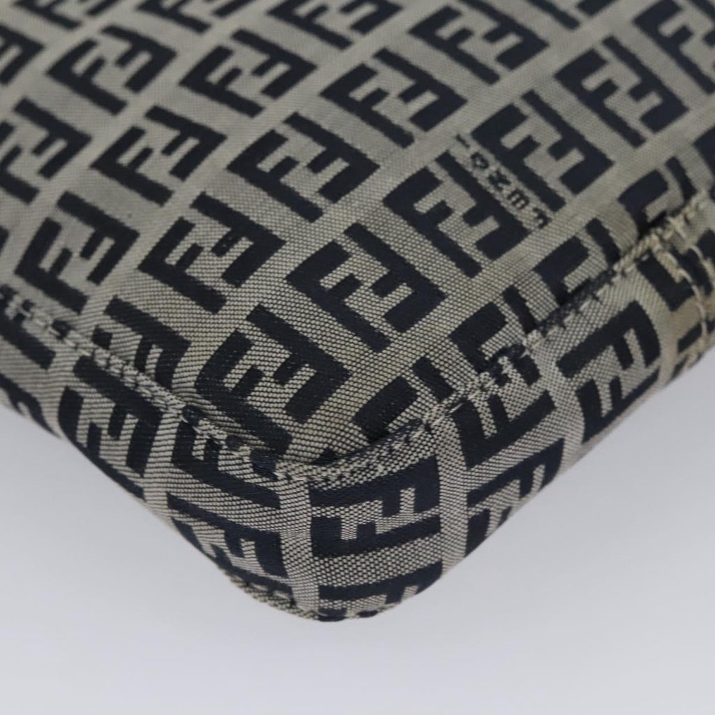 FENDI Zucchino Canvas Hand Bag Navy 113285