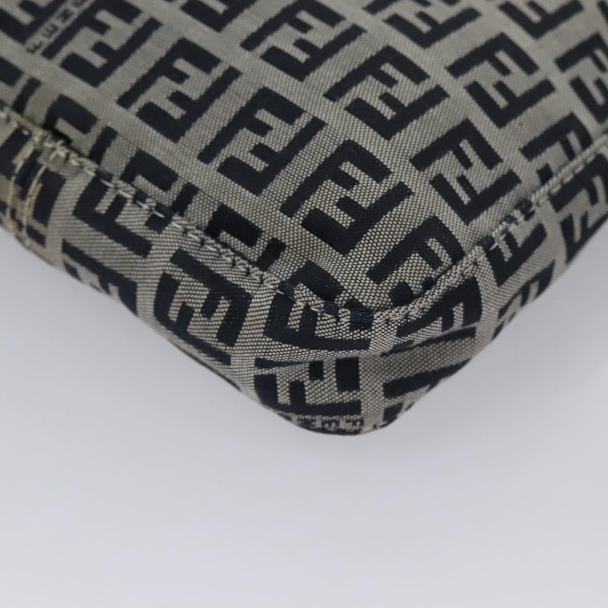 FENDI Zucchino Canvas Hand Bag Navy 113285