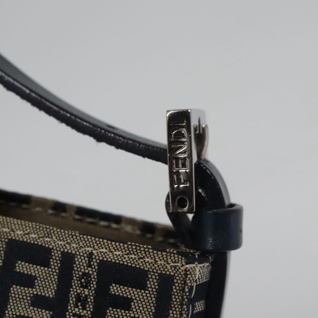 FENDI Zucchino Canvas Hand Bag Navy 113285