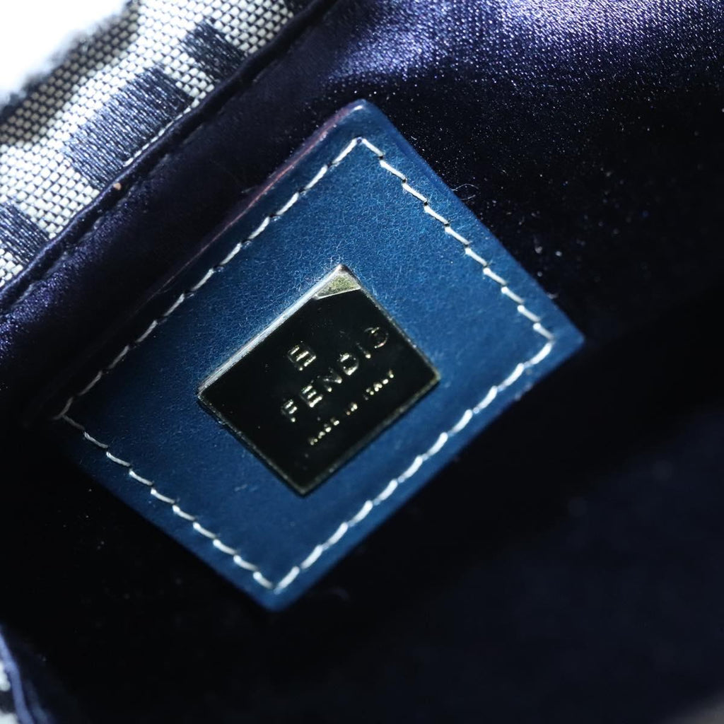 FENDI Zucchino Canvas Hand Bag Navy 113285