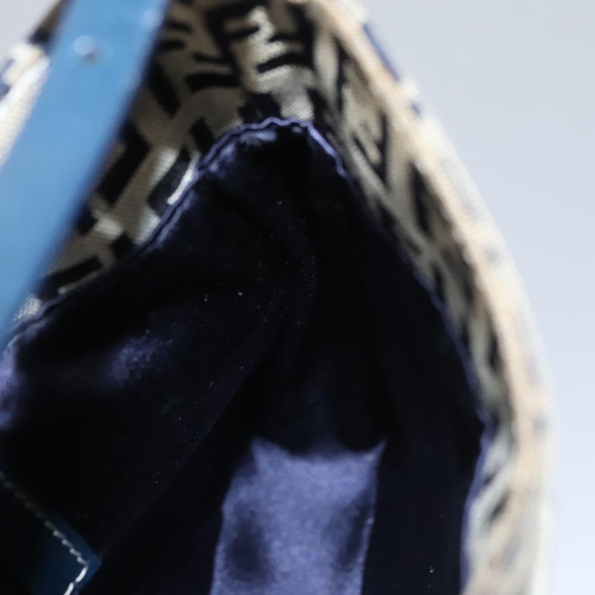 FENDI Zucchino Canvas Hand Bag Navy 113285