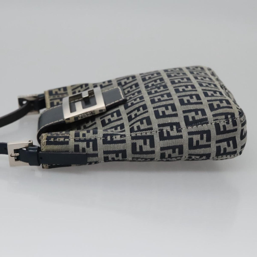 FENDI Zucchino Canvas Hand Bag Navy 113285