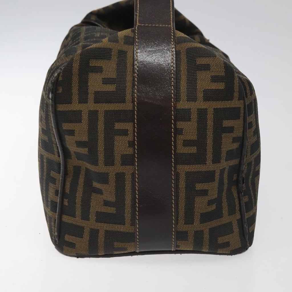 FENDI Zucca Canvas Hand Bag Brown Black 113512