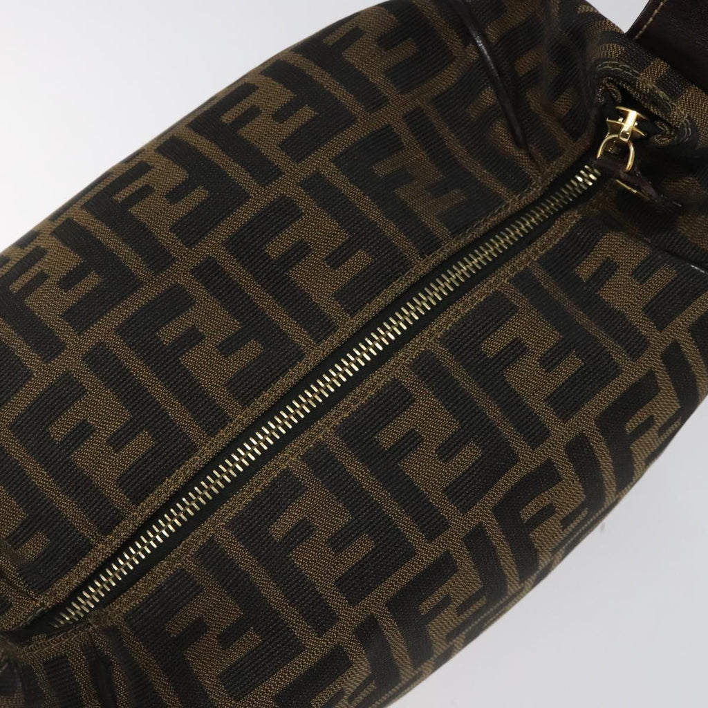 FENDI Zucca Canvas Hand Bag Brown Black 113512