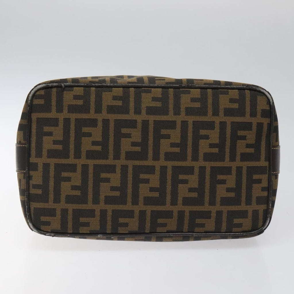 FENDI Zucca Canvas Hand Bag Brown Black 113512