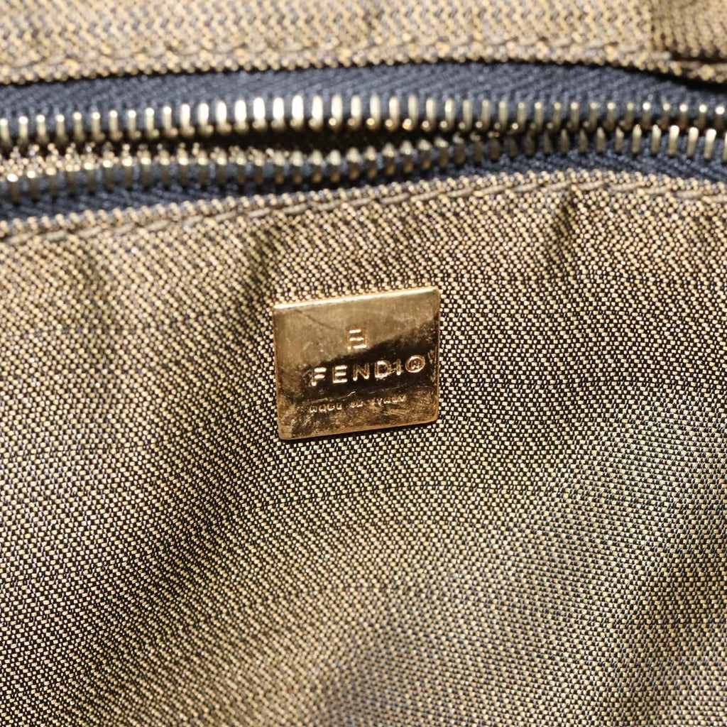 FENDI Zucca Canvas Hand Bag Brown Black 113568