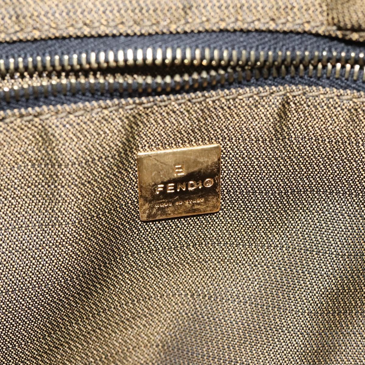FENDI Zucca Canvas Hand Bag Brown Black 113568