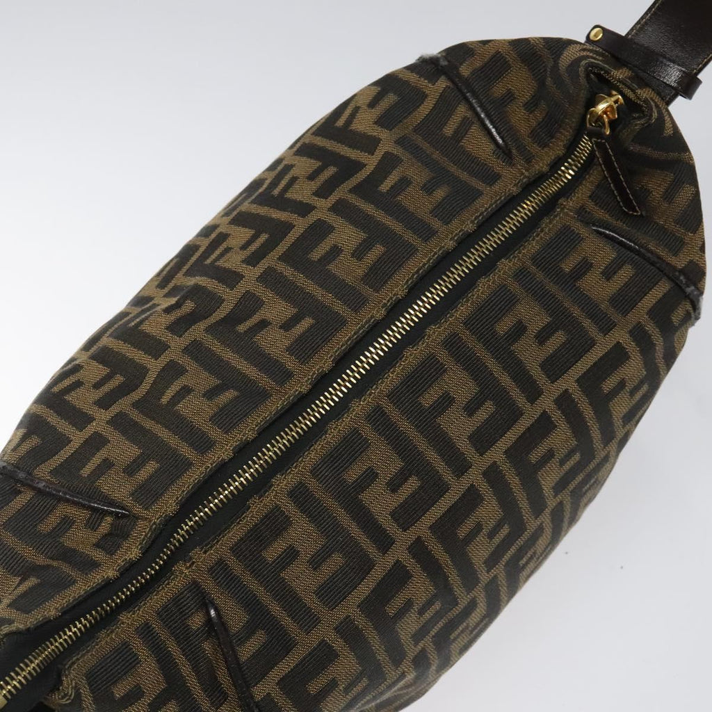 FENDI Zucca Canvas Hand Bag Brown Black 113568