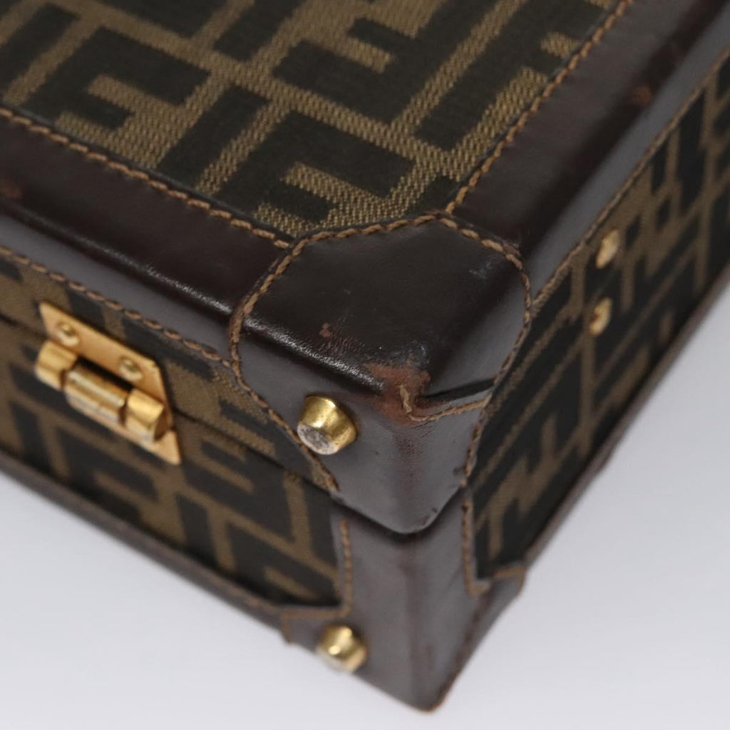 FENDI Attache case Zucca Canvas Trunk Black Brown 113581