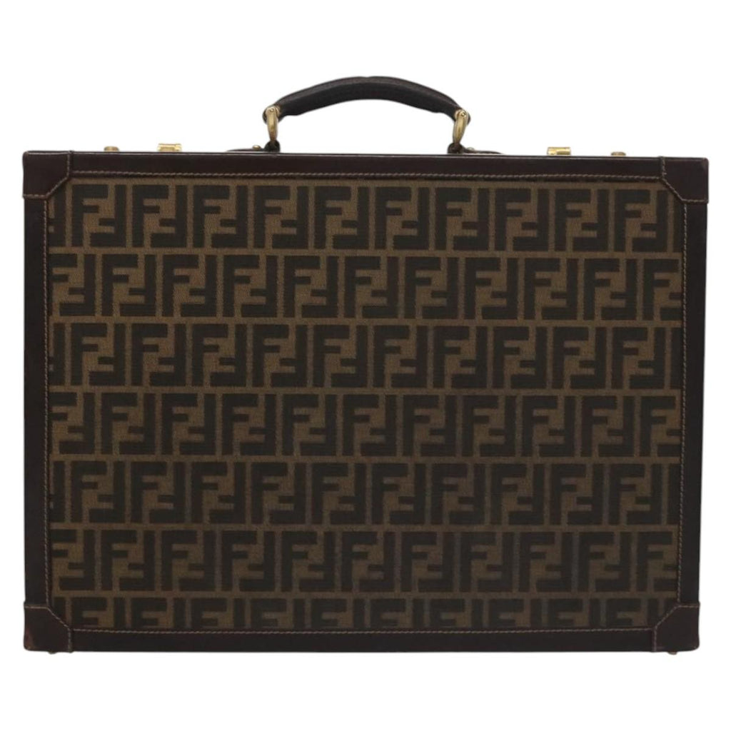 FENDI Attache case Zucca Canvas Trunk Black Brown 113581