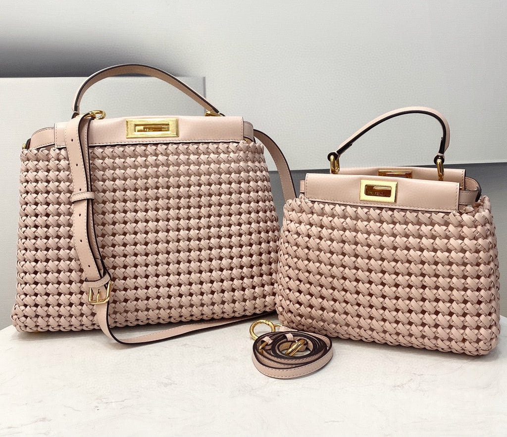FI GlamI Mini Pale Pink Braided Bag For Woman 18cm/7in