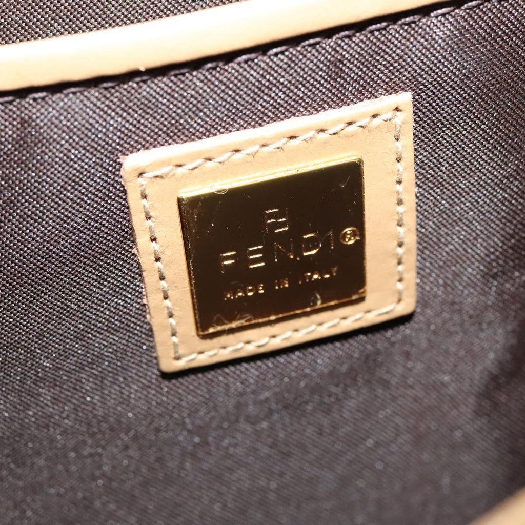 FENDI Shoulder Bag Leather Gold 113748A