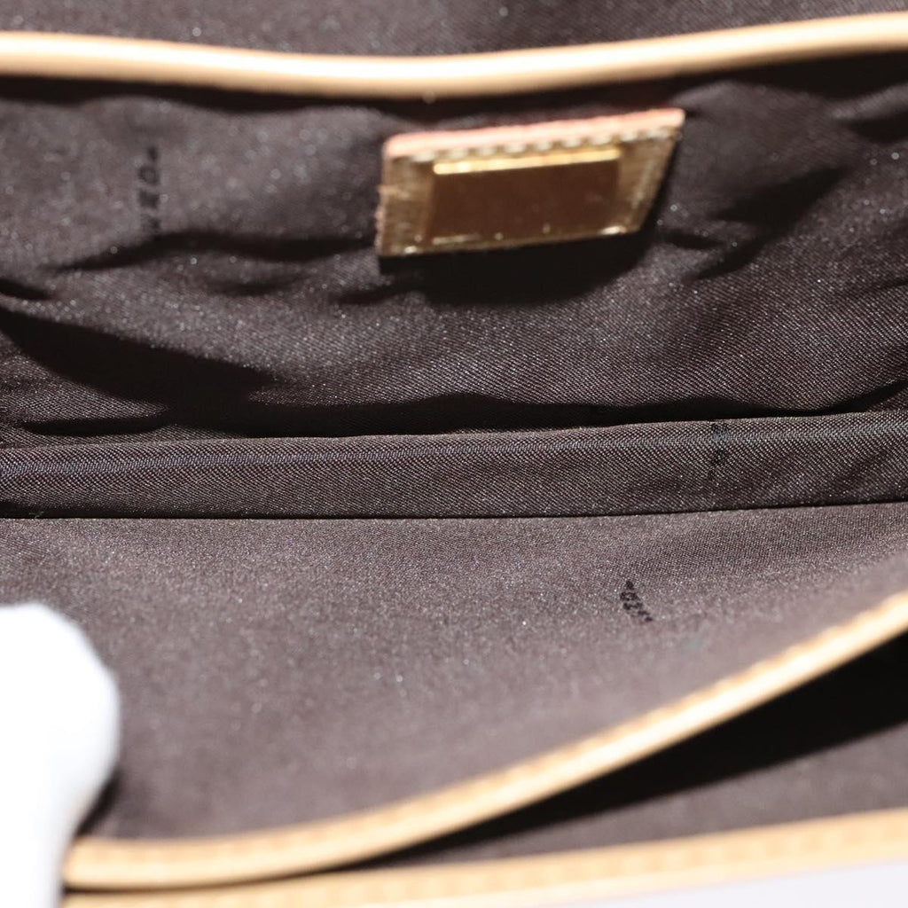 FENDI Shoulder Bag Leather Gold 113748A