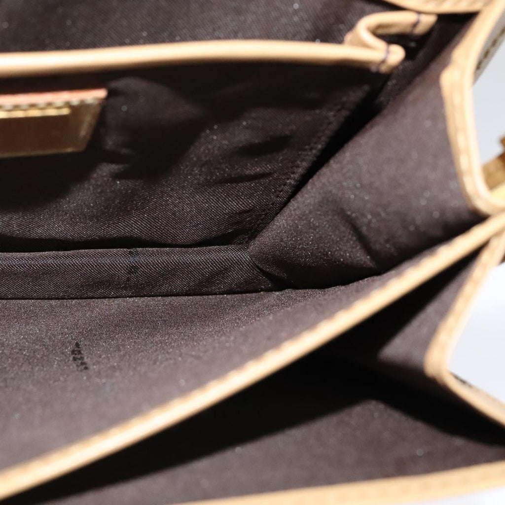 FENDI Shoulder Bag Leather Gold 113748A