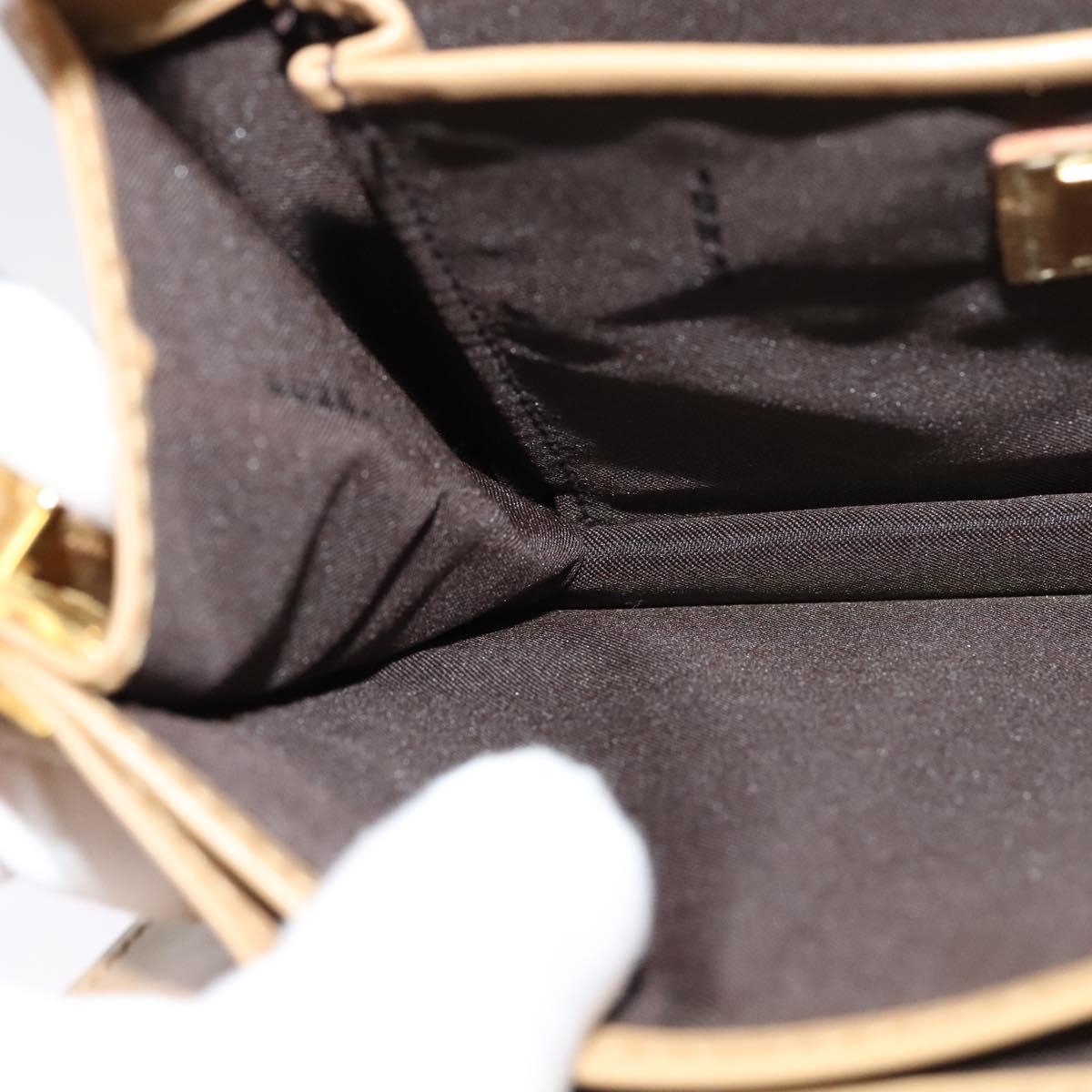 FENDI Shoulder Bag Leather Gold 113748A