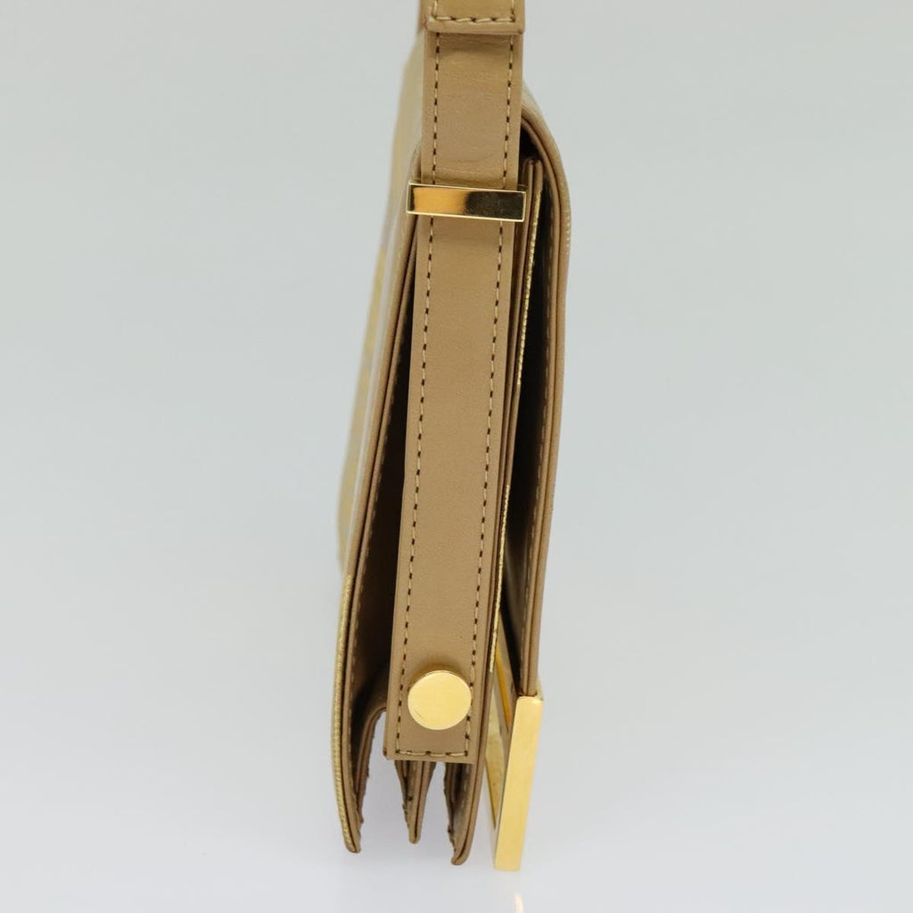 FENDI Shoulder Bag Leather Gold 113748A