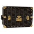 FENDI Zucca Canvas Trunk Jewelry Case Jewelry Box Black Brown 113789S