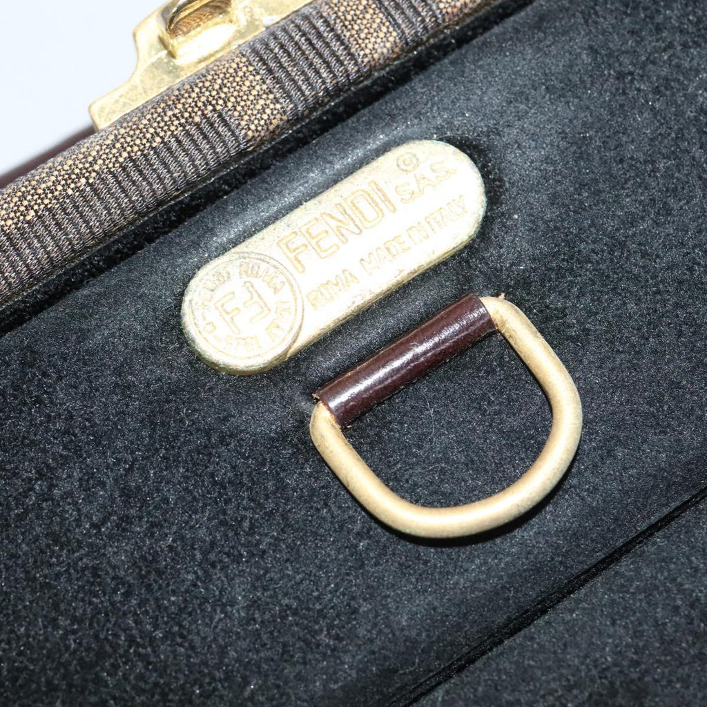 FENDI Zucca Canvas Trunk Jewelry Case Jewelry Box Black Brown 113789S