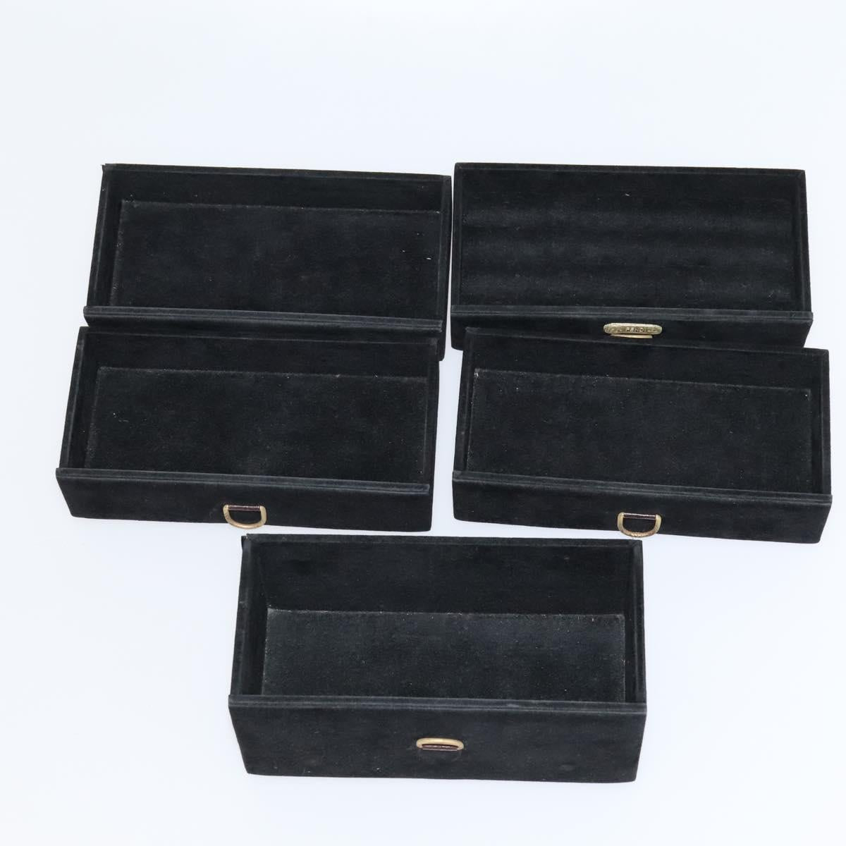 FENDI Zucca Canvas Trunk Jewelry Case Jewelry Box Black Brown 113789S