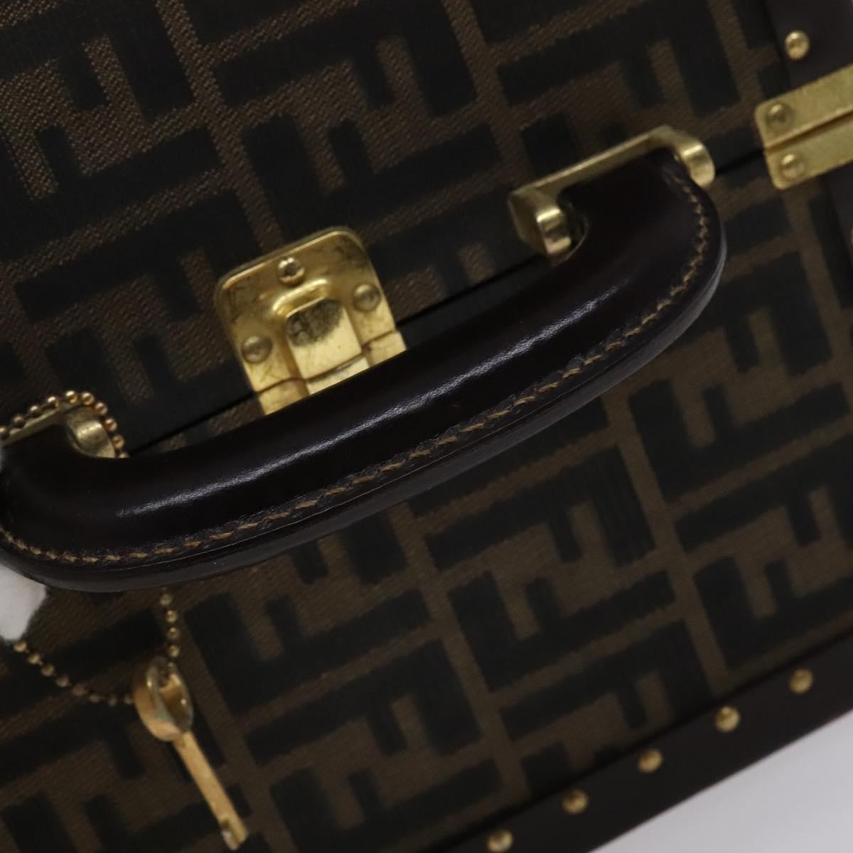 FENDI Zucca Canvas Trunk Jewelry Case Jewelry Box Black Brown 113789S
