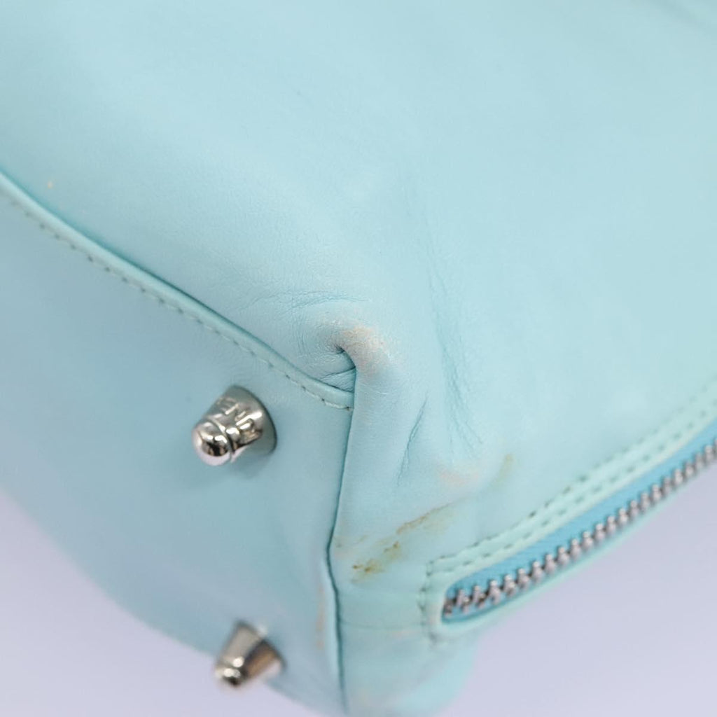 FENDI Shoulder Bag Leather Turquoise Blue 114259