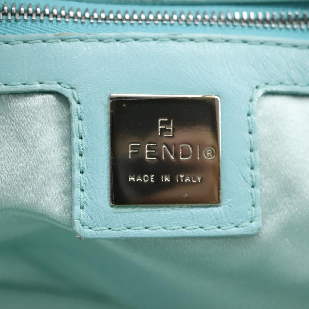FENDI Shoulder Bag Leather Turquoise Blue 114259