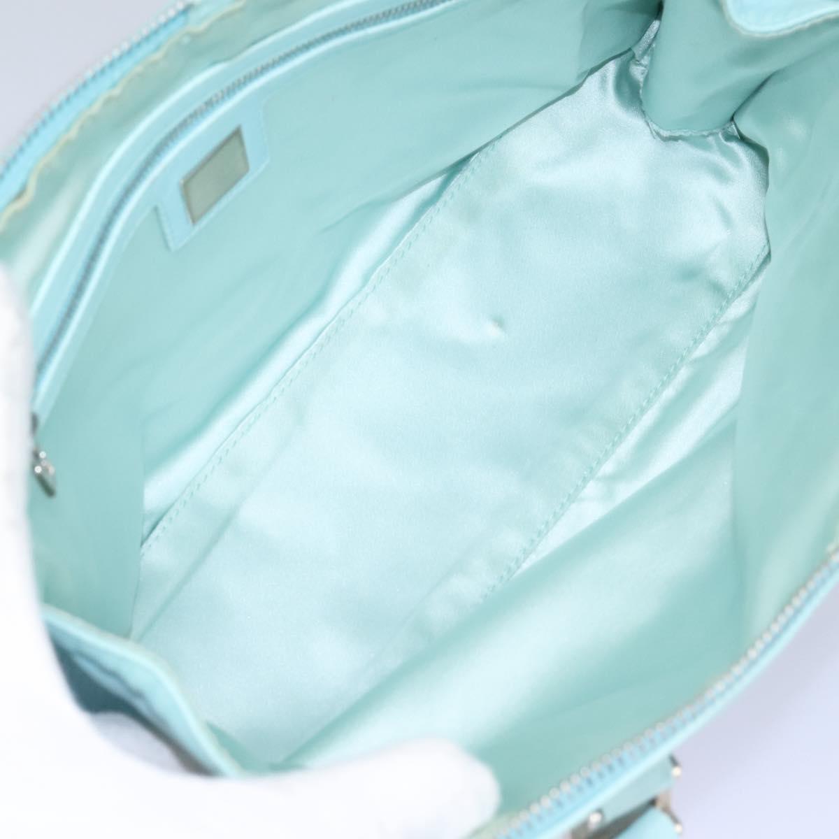 FENDI Shoulder Bag Leather Turquoise Blue 114259