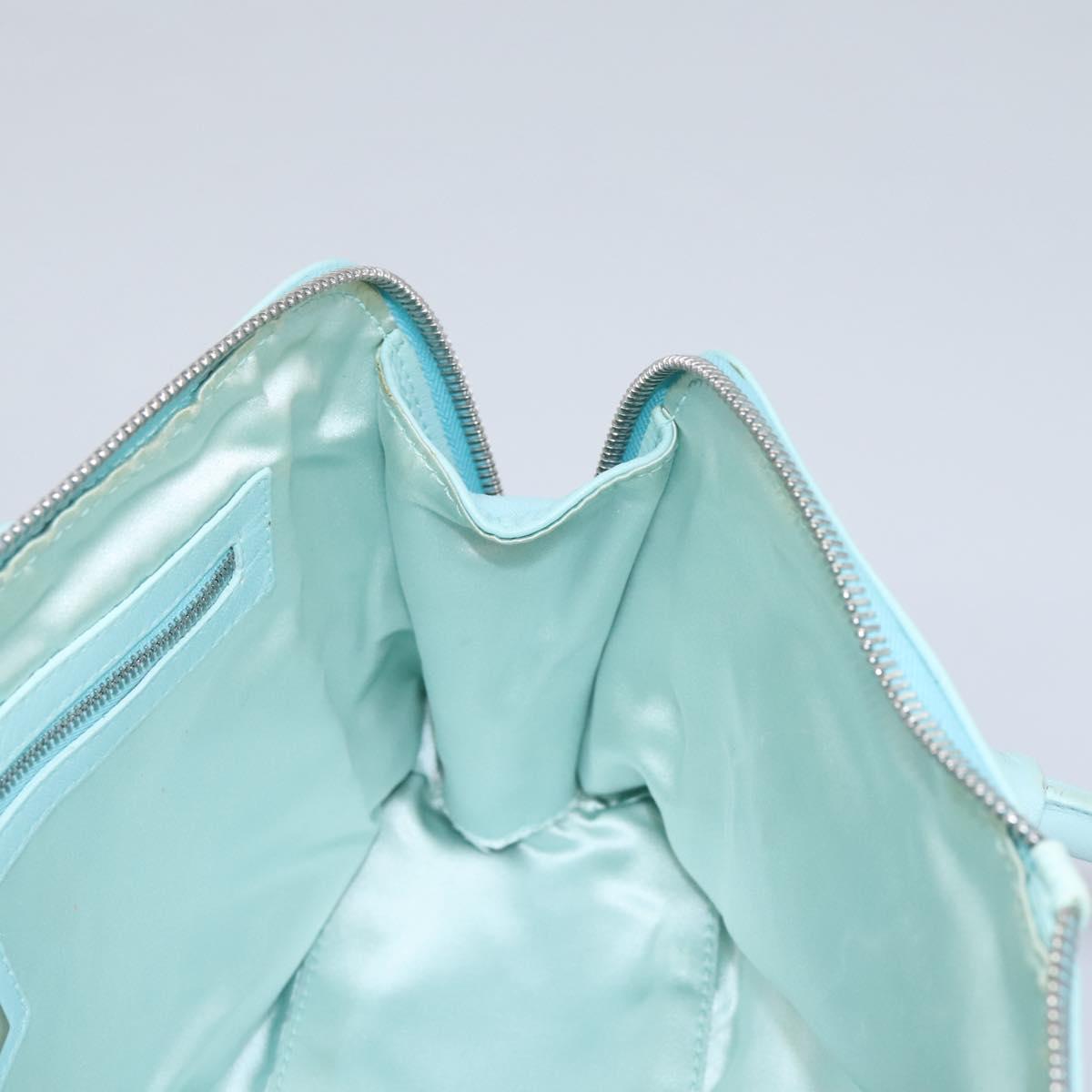 FENDI Shoulder Bag Leather Turquoise Blue 114259