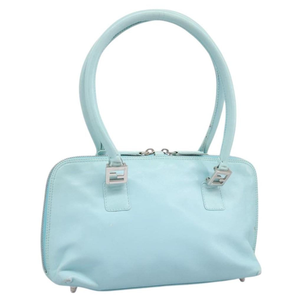 FENDI Shoulder Bag Leather Turquoise Blue 114259