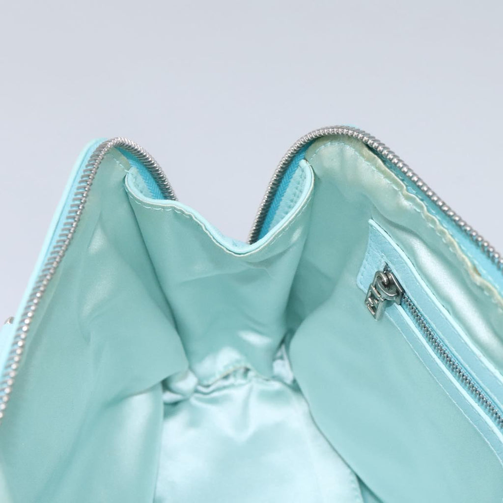 FENDI Shoulder Bag Leather Turquoise Blue 114259