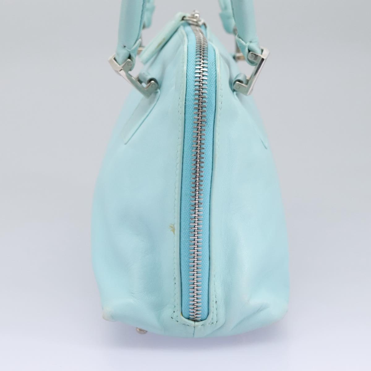 FENDI Shoulder Bag Leather Turquoise Blue 114259