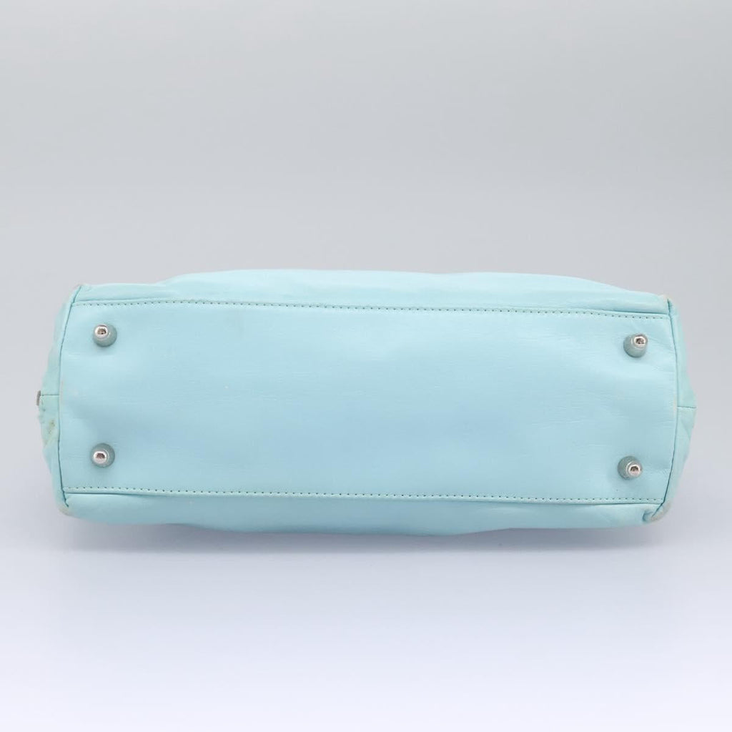 FENDI Shoulder Bag Leather Turquoise Blue 114259