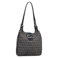 FENDI Zucchino Canvas Shoulder Bag Navy 114284
