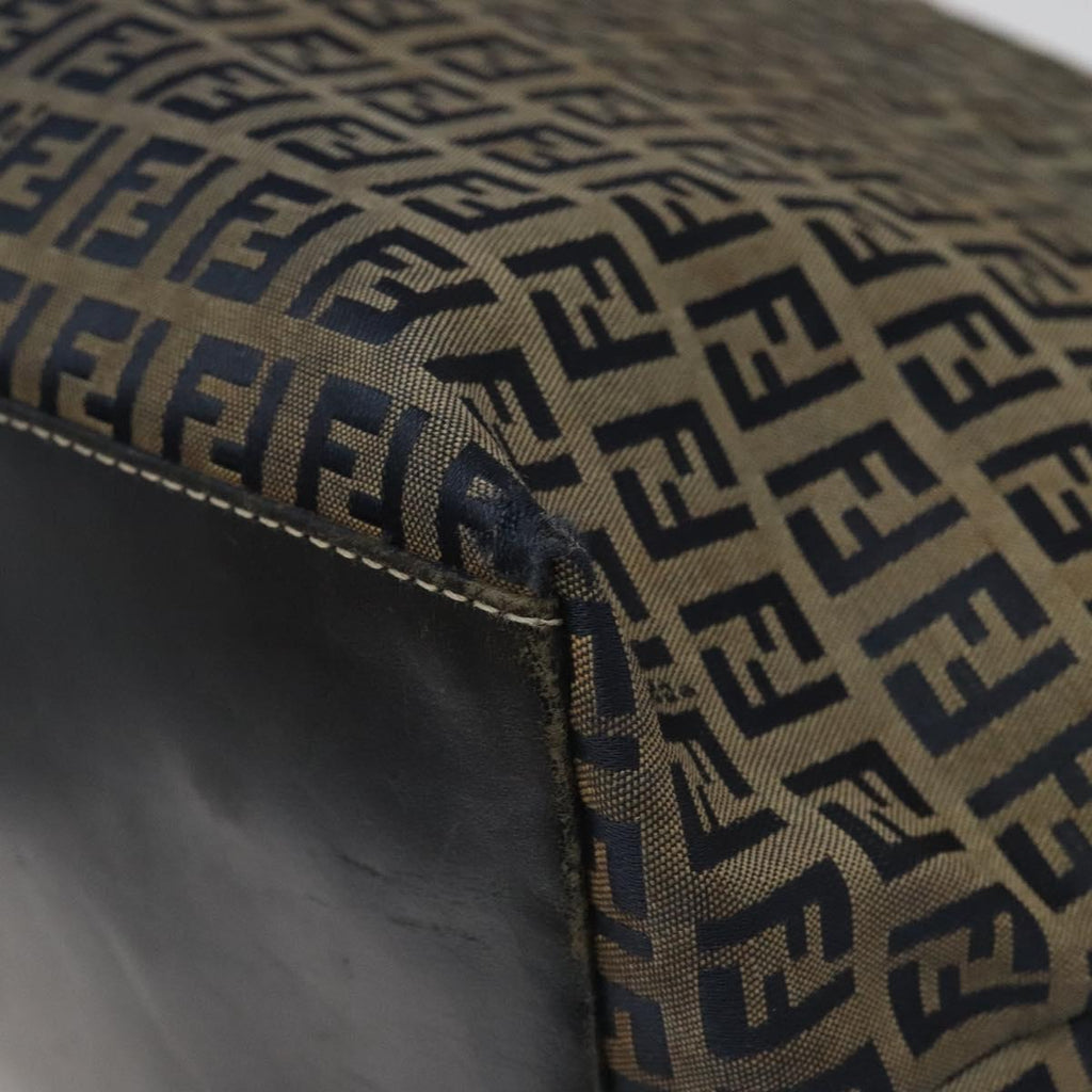 FENDI Zucchino Canvas Tote Bag Navy 114388