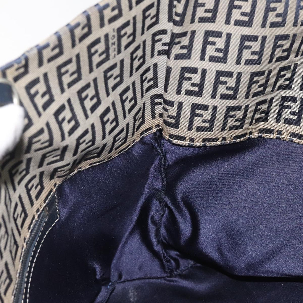 FENDI Zucchino Canvas Tote Bag Navy 114388