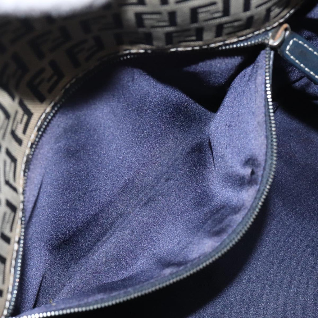 FENDI Zucchino Canvas Tote Bag Navy 114388