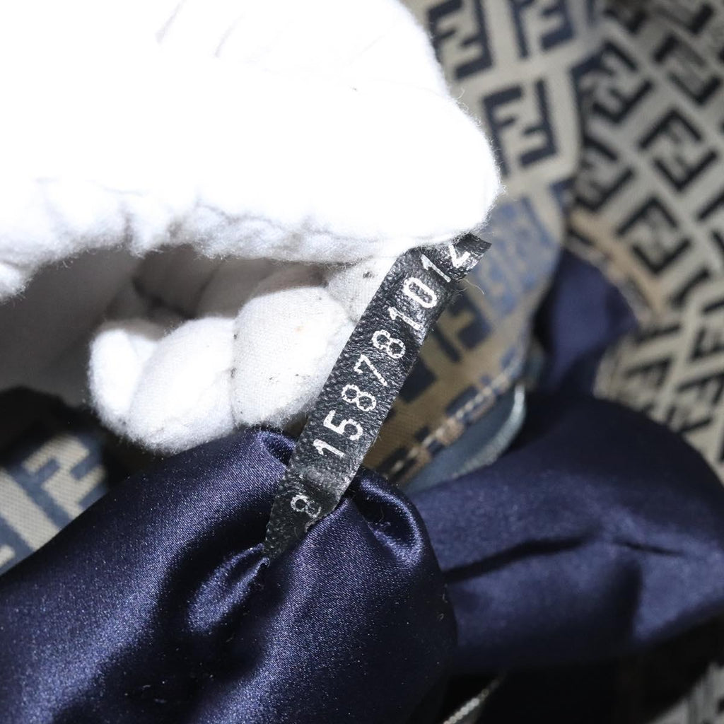FENDI Zucchino Canvas Tote Bag Navy 114388