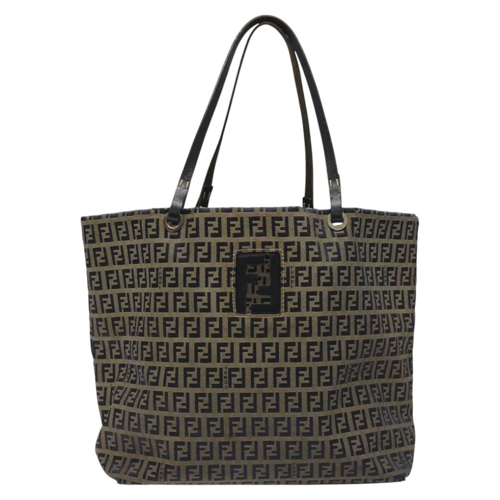 FENDI Zucchino Canvas Tote Bag Navy 114388