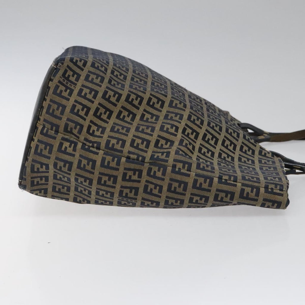 FENDI Zucchino Canvas Tote Bag Navy 114388