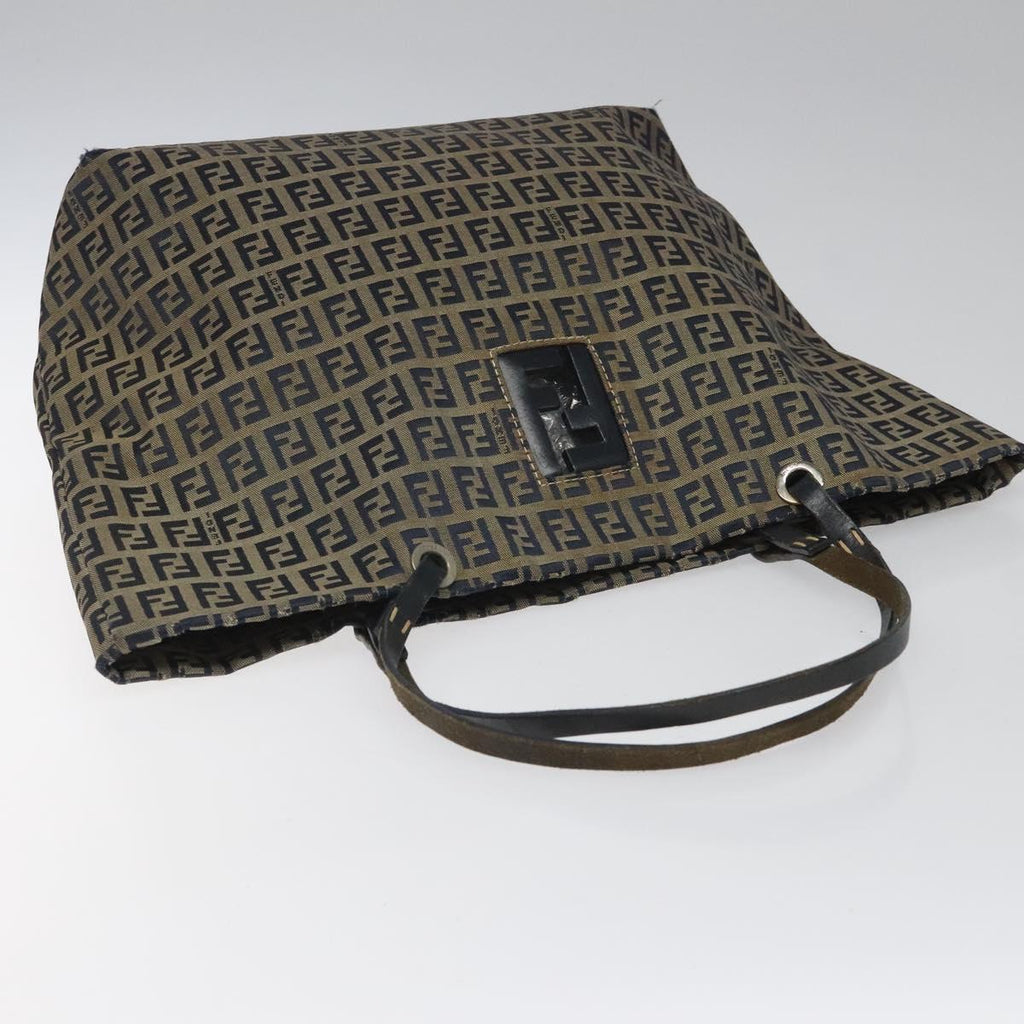 FENDI Zucchino Canvas Tote Bag Navy 114388