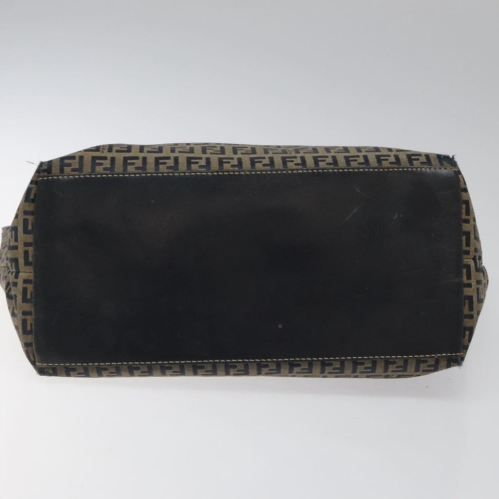 FENDI Zucchino Canvas Tote Bag Navy 114388