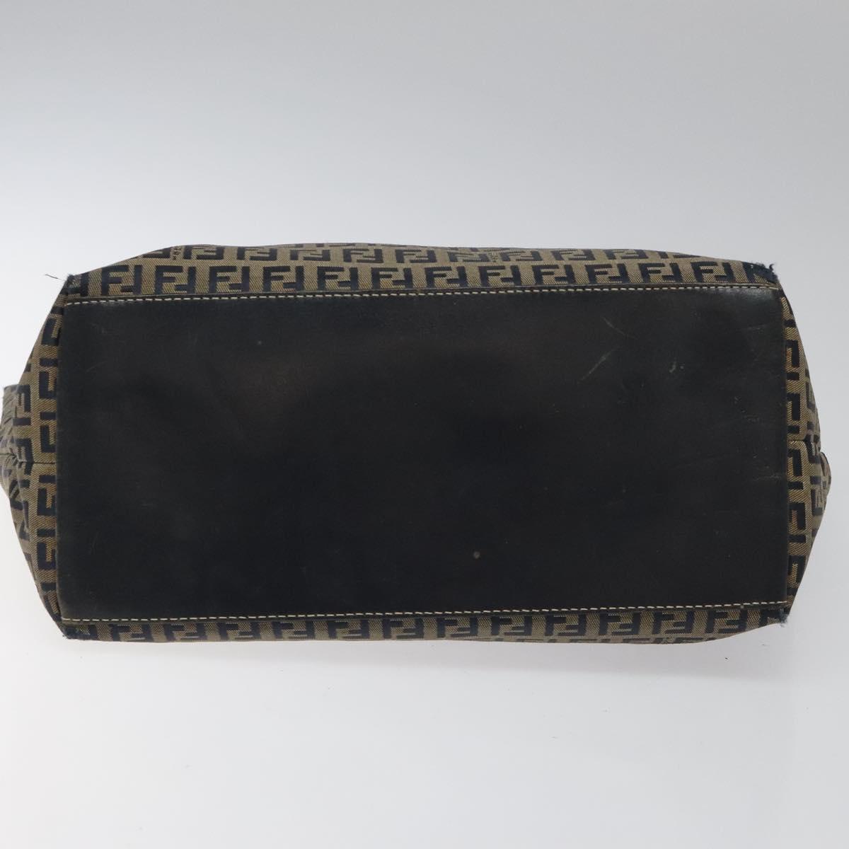 FENDI Zucchino Canvas Tote Bag Navy 114388