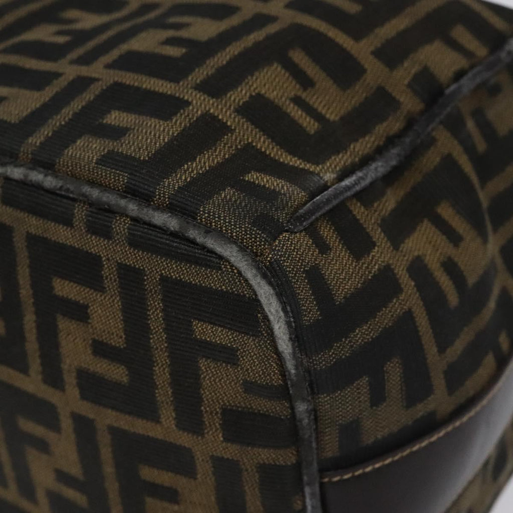 FENDI Zucca Canvas Vanity Pouch Brown Black 114452
