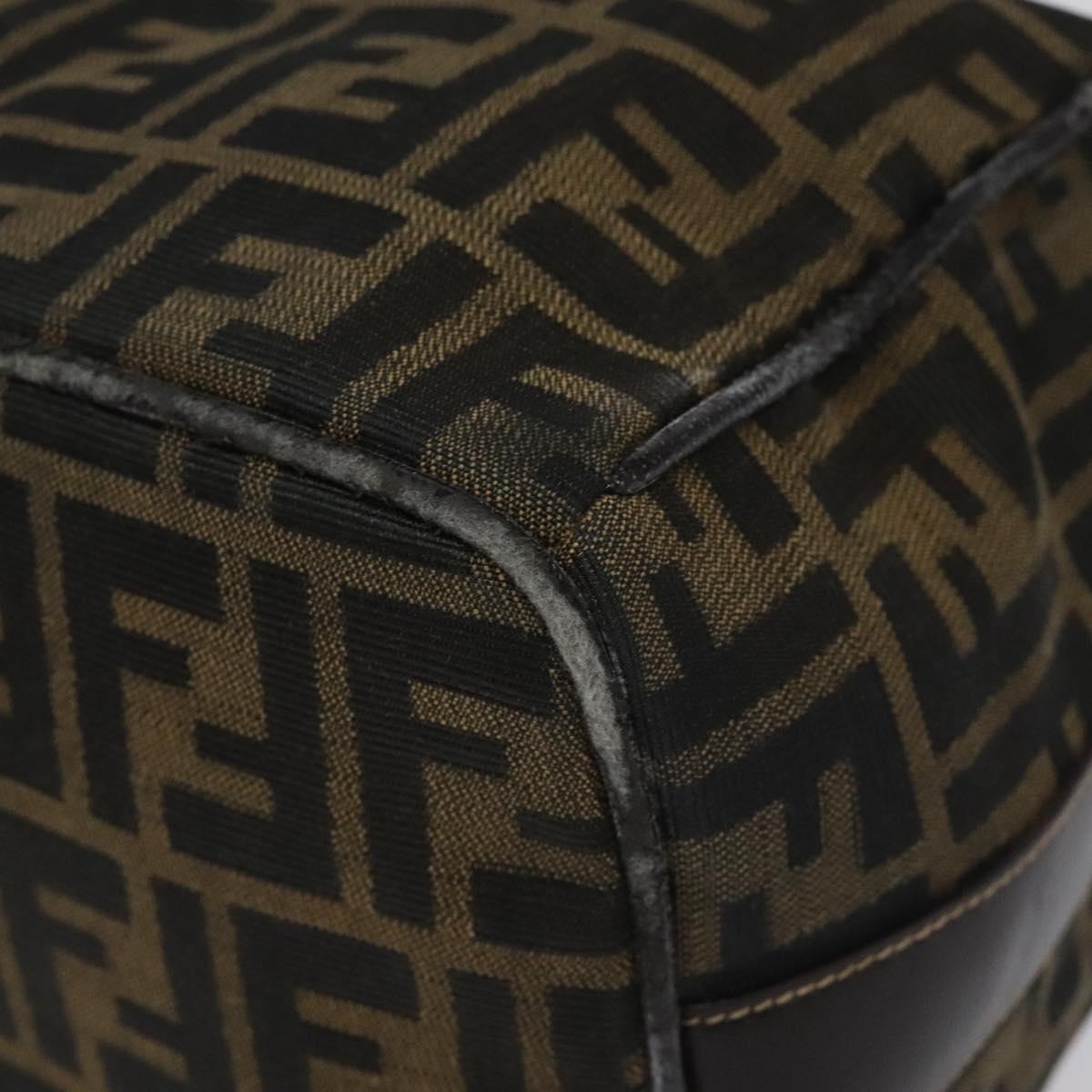FENDI Zucca Canvas Vanity Pouch Brown Black 114452