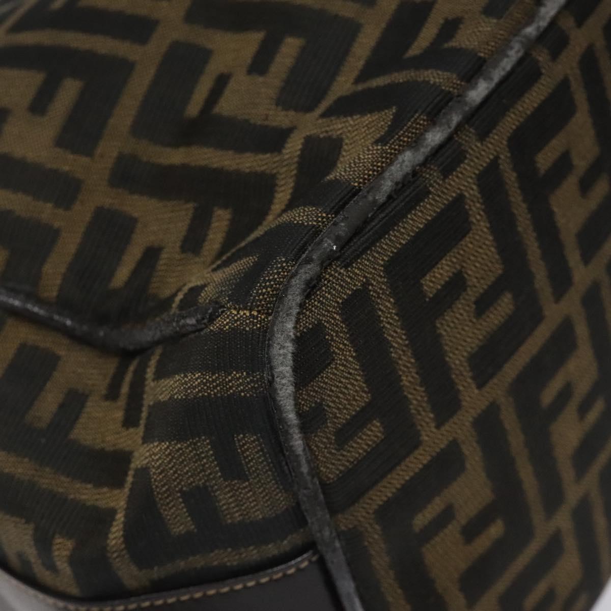 FENDI Zucca Canvas Vanity Pouch Brown Black 114452