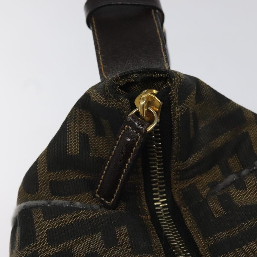 FENDI Zucca Canvas Vanity Pouch Brown Black 114452