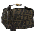 FENDI Zucca Canvas Vanity Pouch Brown Black 114452