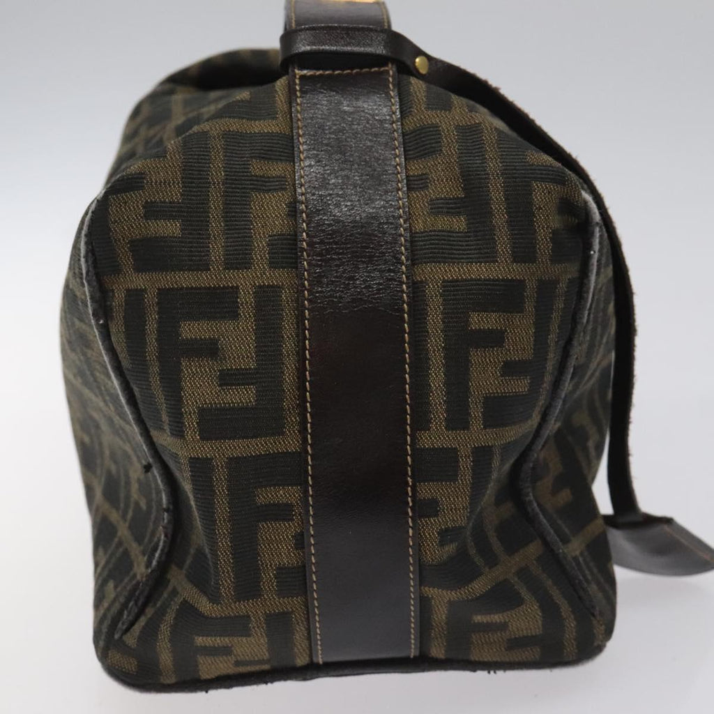 FENDI Zucca Canvas Vanity Pouch Brown Black 114452