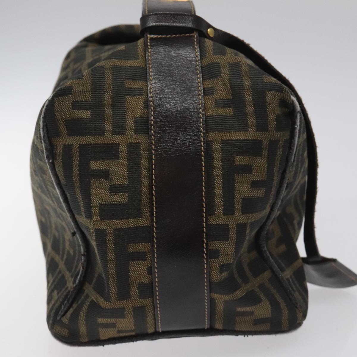 FENDI Zucca Canvas Vanity Pouch Brown Black 114452