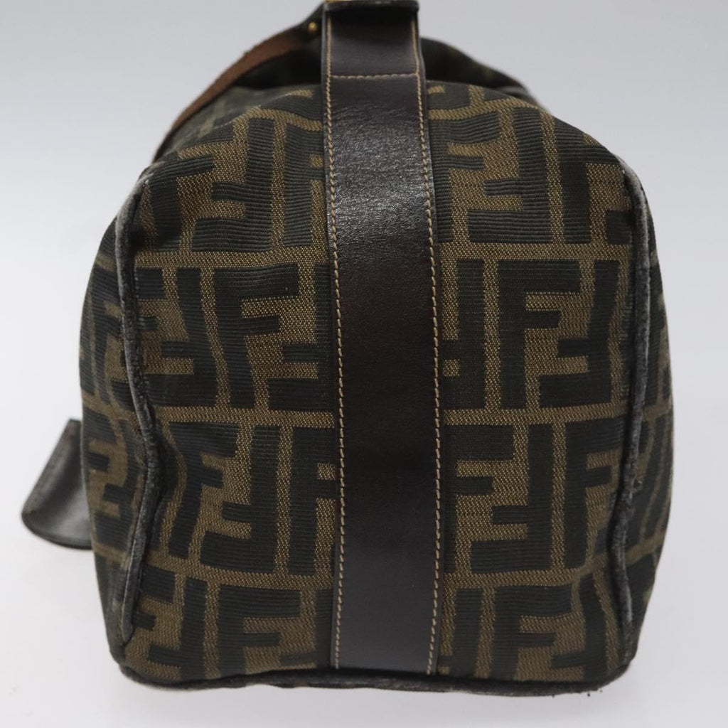 FENDI Zucca Canvas Vanity Pouch Brown Black 114452